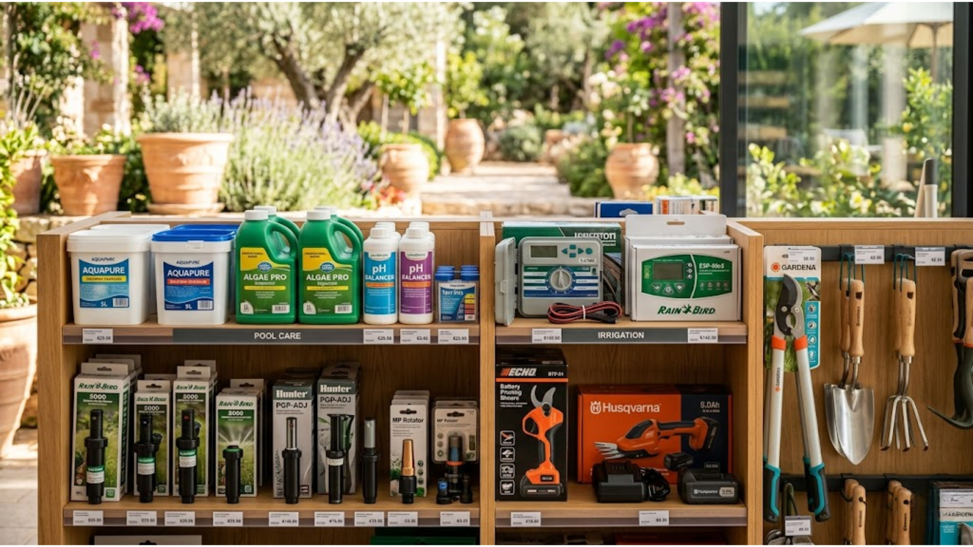Vetrina prodotti tecnici piscina irrigazione giardinaggio – TE.DE.A. Giarre