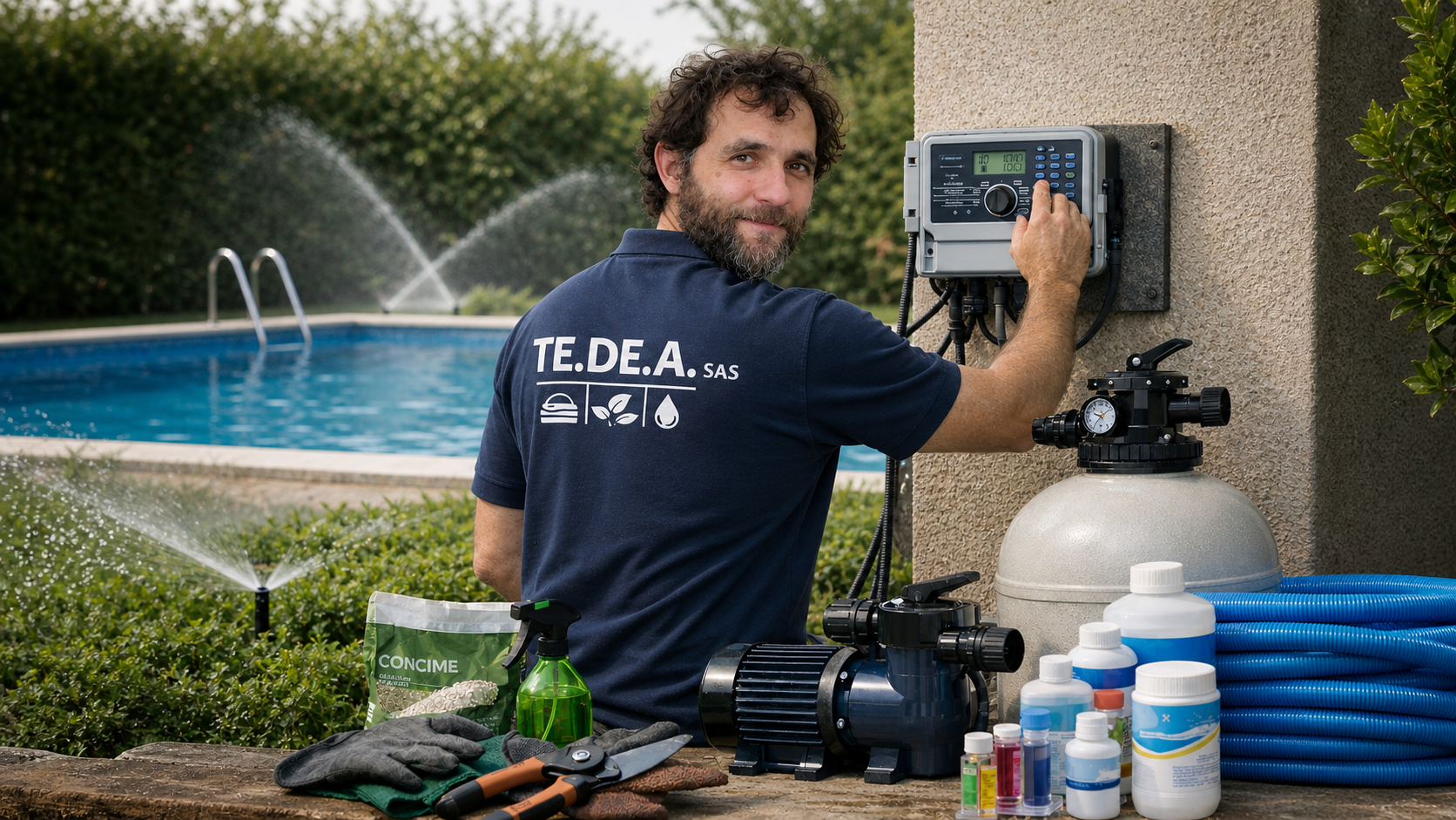 Tecnico TE.DE.A. al lavoro su impianto di irrigazione a Giarre